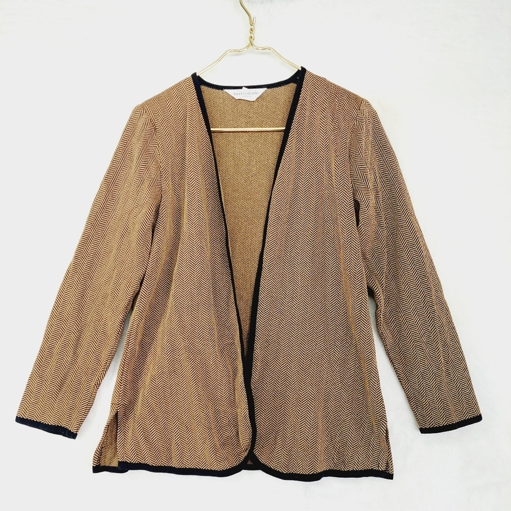 MISOOK Herringbone Open Front Cardigan Jacket P4047